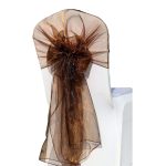 10Pc Chocolate Organza Hood