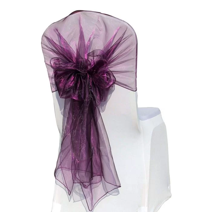 10Pc Purple Organza Hood - Image 1