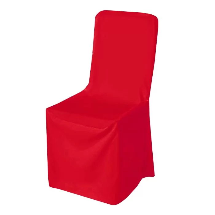 Red Polyester Chair Cover (Square Top) - Image 1