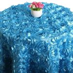132'' Turquoise Rosette Tablecloth