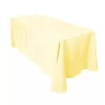 90'' x 132" Ivory Polyester Tablecloth