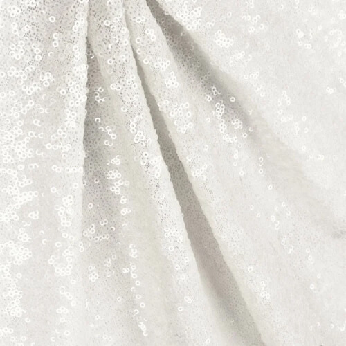 130 x 50cm 51 x 20 White Sequin Tablecloth