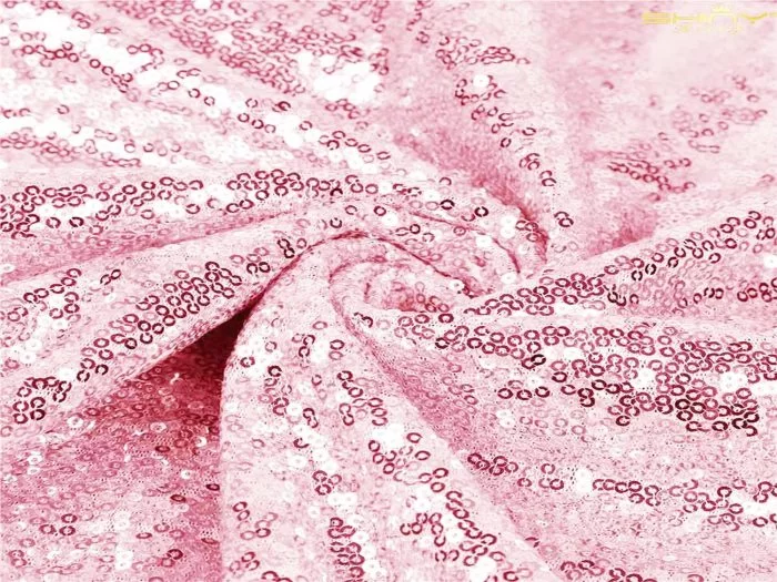 50 x 102'' Pink Sequin Tablecloth - Image 1
