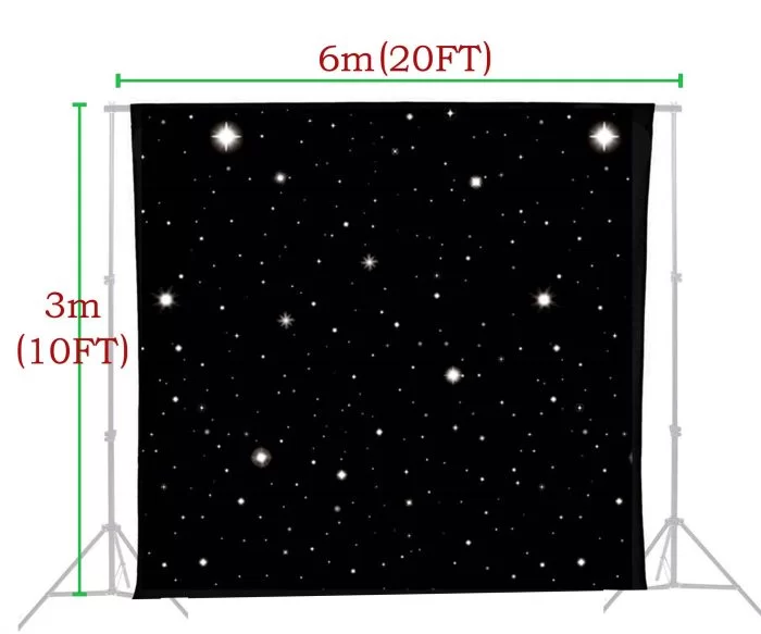 Black Starlight Backdrop 3 x 6m (10 x 20ft) - Image 1