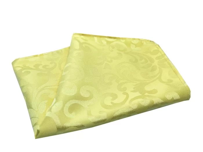 52" Yellow Cream Jacquard Tablecloth - Image 1
