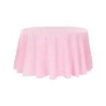 54" Round Light Pink Polyester Tablecloth