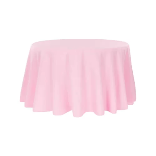 54″ Round Light Pink Polyester Tablecloth