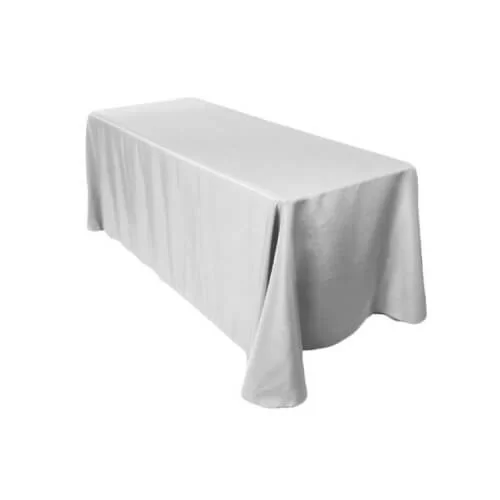 70″ x 90″ Grey Polyester Tablecloth