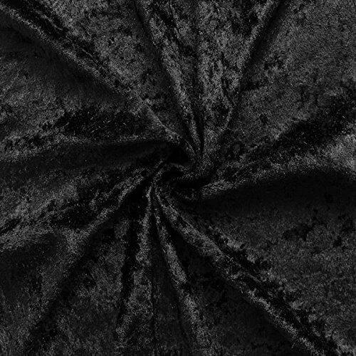 Black Crushed Velvet Fabric 1m