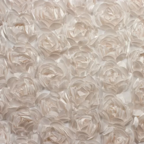 Ivory Rosette Fabric 1M