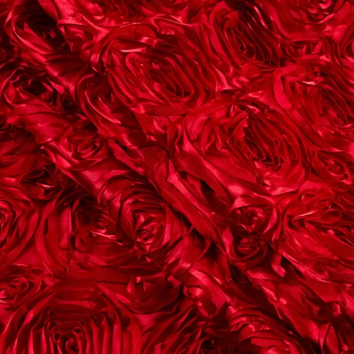 Red Rosette Fabric 1M