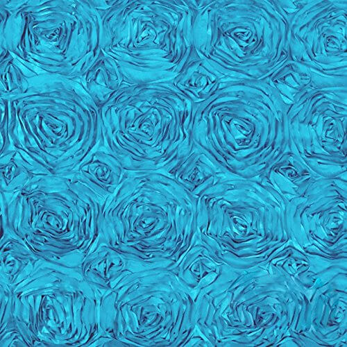 Turquoise Rosette Fabric 1M