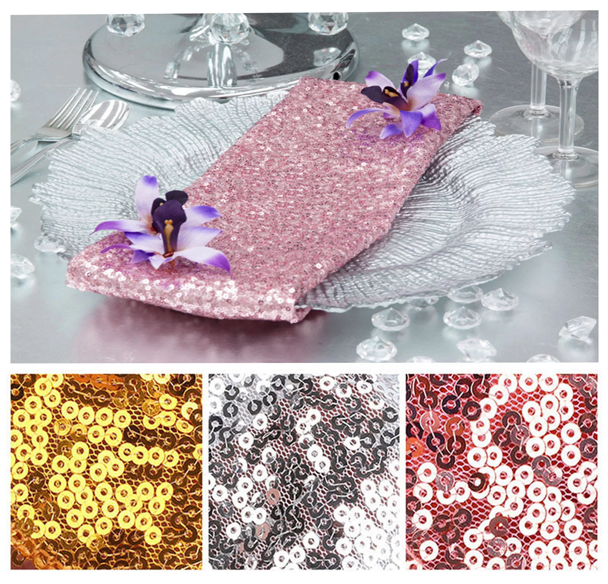 Glitz Sequin Napkin 20x20 - Pink