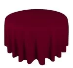 132'' Round Burgundy Seamless Polyester Tablecloth