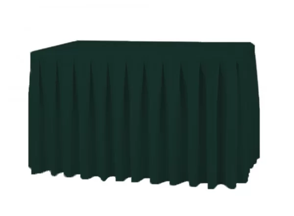 21FT  (252") Polyester Forest Green Table Skirt - Image 1