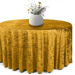48" Gold Crushed Velvet Tablecloth