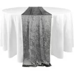 12" x 108" Grey  Crushed Velvet  Table Runner