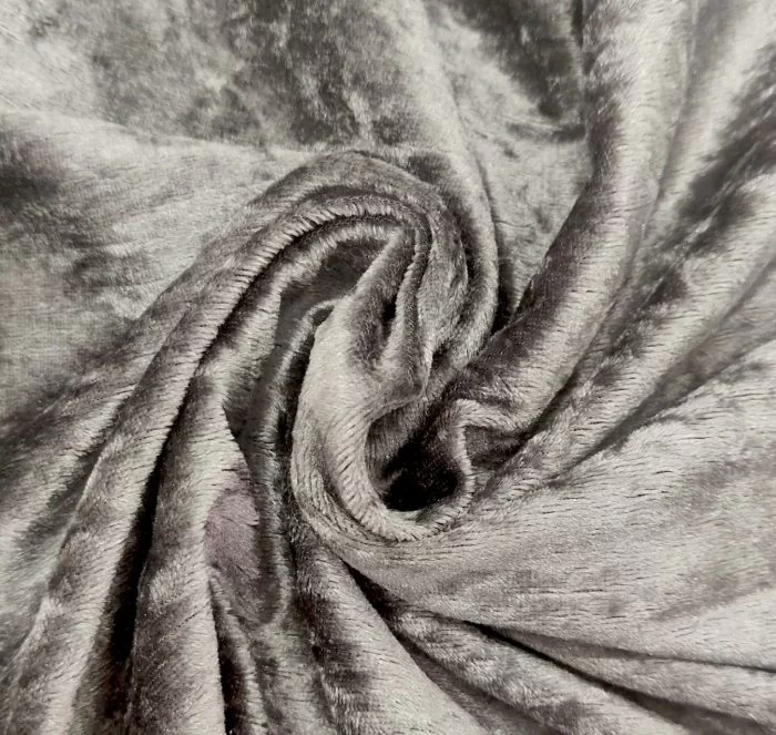 45 x 45" Grey Crushed Velvet Tablecloth - Image 1