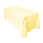 90'' x 156" Ivory Polyester Tablecloth