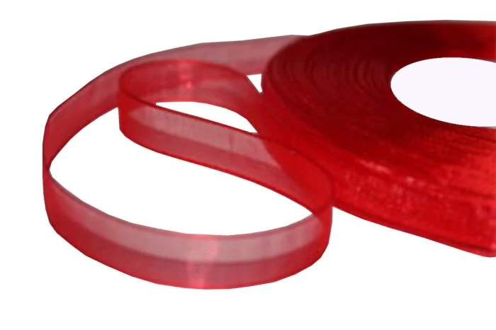 10mm Red Organza Ribbon 45Yds - Image 1
