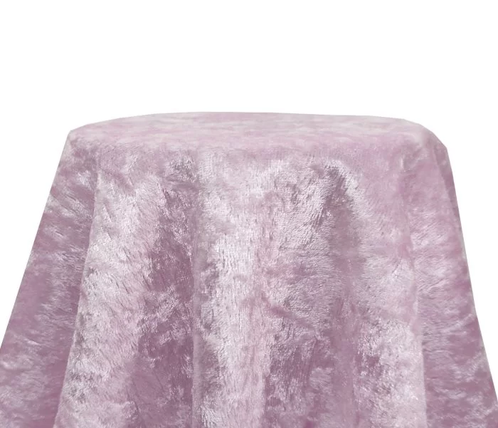 54'' Pink Crushed Velvet Tablecloth - Image 1
