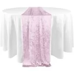 12" x 108" Pink Crushed Velvet  Table Runner