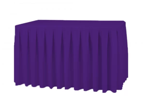 17FT (204") Polyester Purple Table Skirt - Image 1