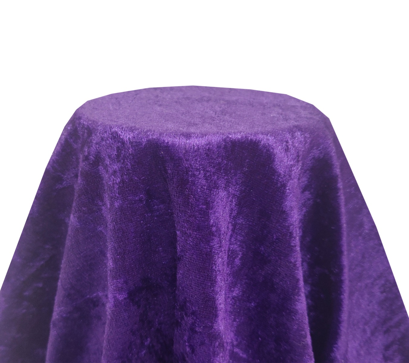 108" Purple Crushed Velvet Tablecloth - Elegant Event Essentials