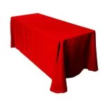 70'' x 90'' Red Seamless Polyester Tablecloth