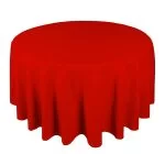 70'' Round Red Seamless Polyester Tablecloth