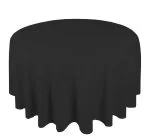 48" Round Black Polyester Tablecloth