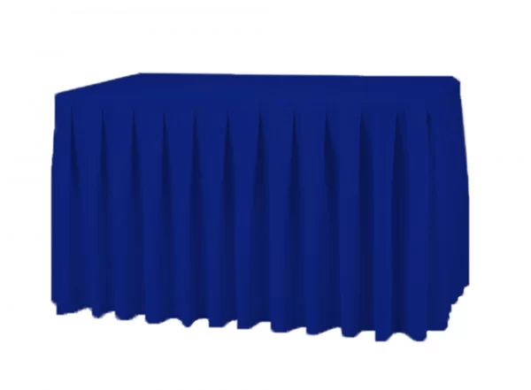 17FT (204") Polyester Royal Blue Table Skirt - Image 1