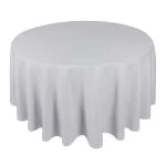 70'' Round Grey Polyester Tablecloth