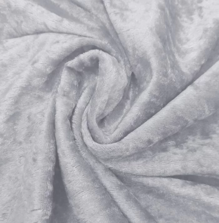 8FT Silver Crushed Velvet Fitted Tablecloth - Image 1