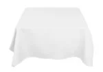 58" x 58'' White Polyester Tablecloth