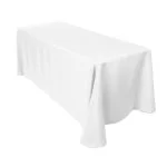 70" x 90" White Seamless Polyester Tablecloth
