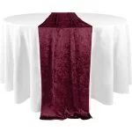 12" x 108" Wine Crushed Velvet  Table Runner