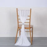 Chiffon Chiavari Vertical Drop White