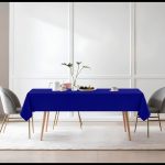 70'' x 108'' Royal Blue Polyester Tablecloth - Image 7