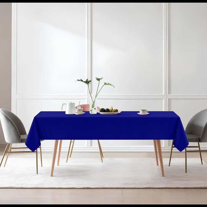 70'' x 108'' Royal Blue Polyester Tablecloth - Image 7