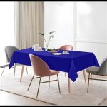 70'' x 108'' Royal Blue Polyester Tablecloth - Image 6