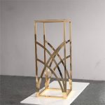 Gold rectangular box metal wedding decoration flower stand-80CM